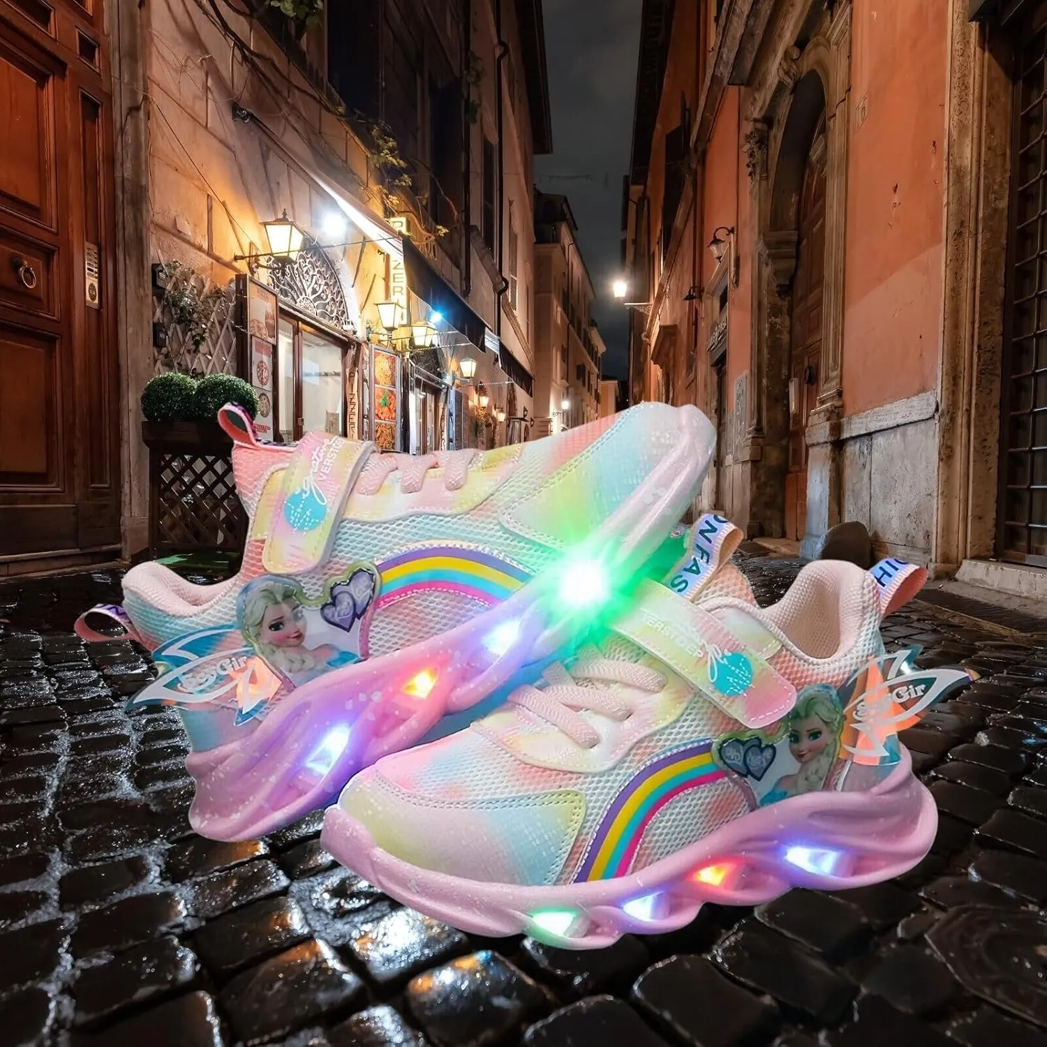 Princess Sneakers for Girls Light Up Shoes Zapatos para Niñas Baby Toddler Shoes Birthday Tenis para Niñas Xmas