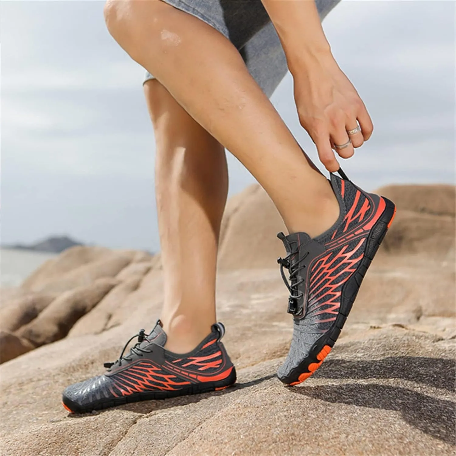 Pro Barefoot Shoes Womens Mens Hike Barefoot Shoe with Wide Toe Box Healthy Non-Slip Quick-Dry Aqua Shoes Lightweight Breathable Sports Hiking Walking Sneaker Outdoor Hiking Footwear
