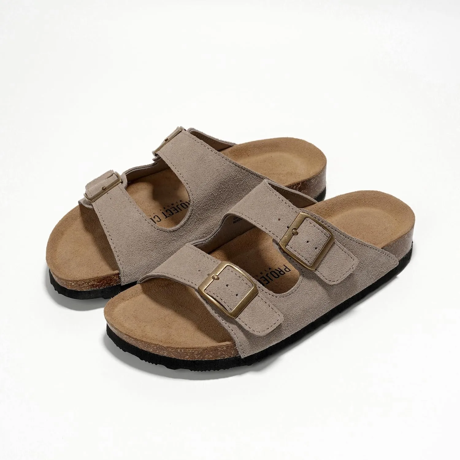 Project Cloud Genuine Leather Flat Sandals Women 2025 Beach Essentials Womens Sandals Memory Foam Vacation Essentials Slides for Women Footwear (Venita)