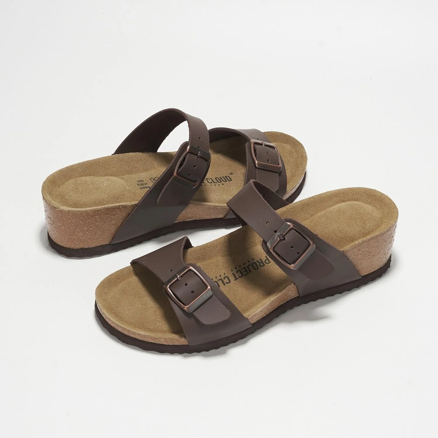 Project Cloud Genuine Leather Womens Sandals Wedge - Wedge Sandals & Slippers - Memory Foam Women Footwear Beach Essentials, Non-Slip Sandals for Women 2025