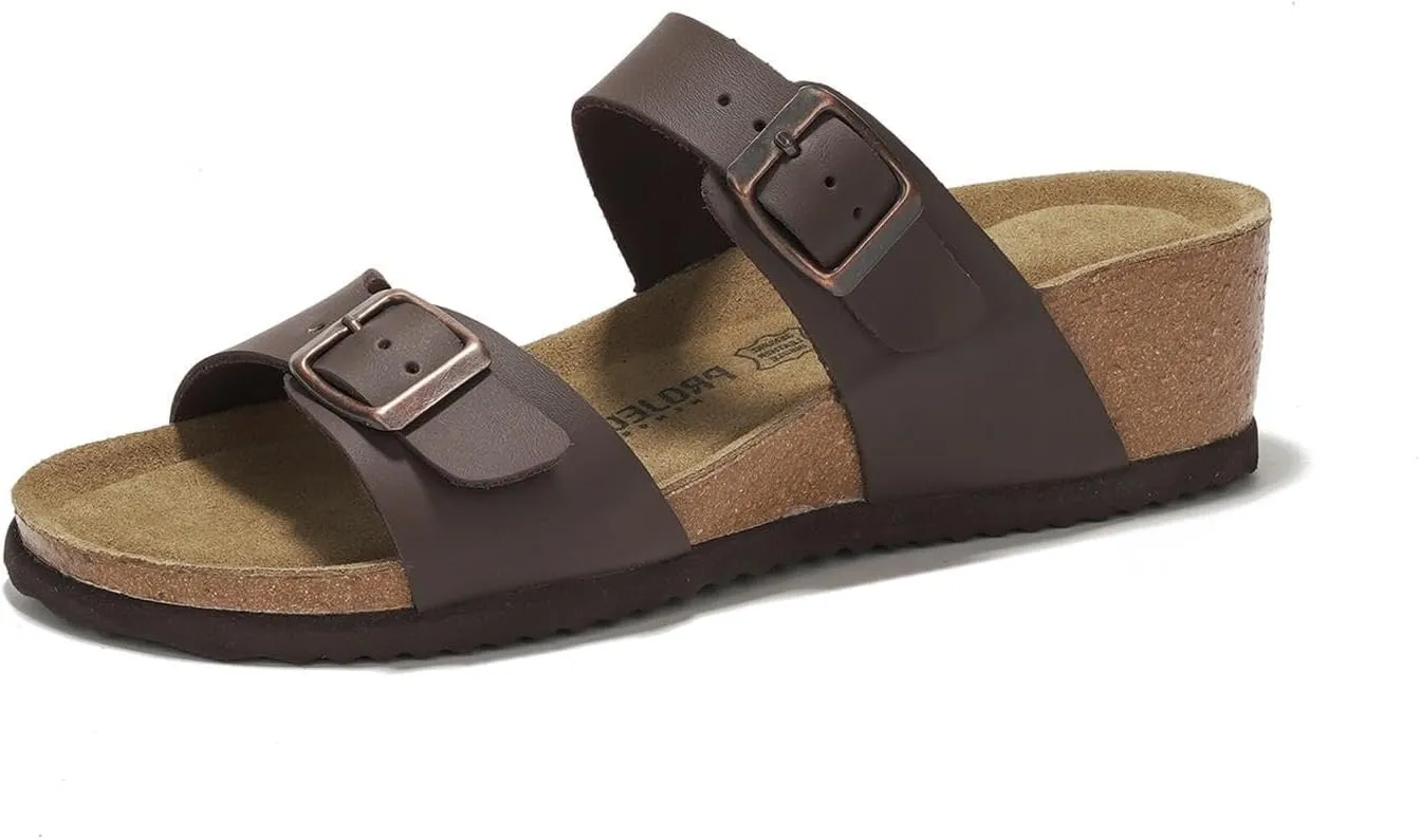 Project Cloud Genuine Leather Womens Sandals Wedge - Wedge Sandals & Slippers - Memory Foam Women Footwear Beach Essentials, Non-Slip Sandals for Women 2025