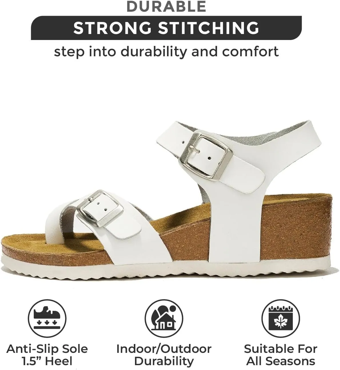 Project Cloud Genuine Leather Womens Sandals Wedge - Wedge Sandals & Slippers - Memory Foam Women Footwear Beach Essentials, Non-Slip Sandals for Women 2025