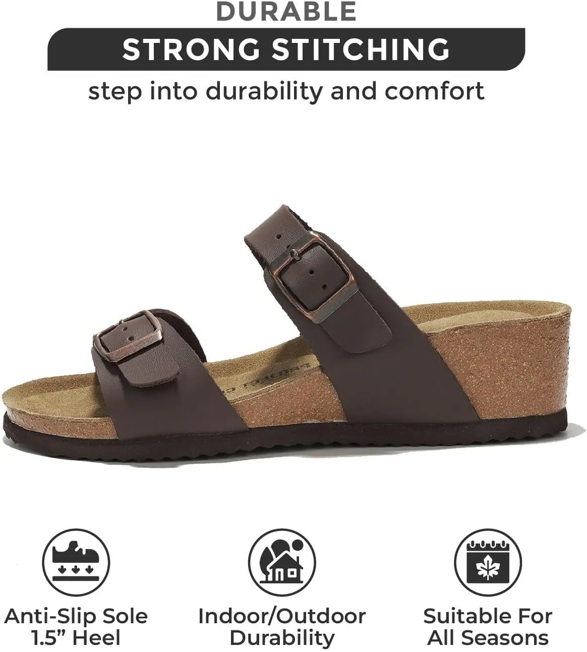 Project Cloud Genuine Leather Womens Sandals Wedge - Wedge Sandals & Slippers - Memory Foam Women Footwear Beach Essentials, Non-Slip Sandals for Women 2025