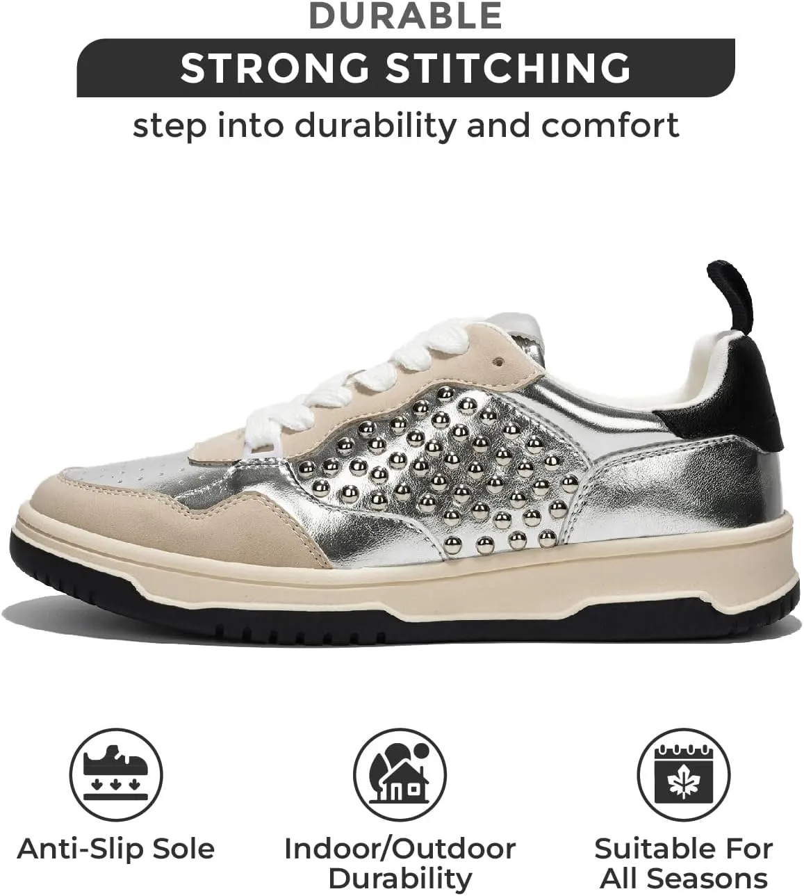 Project Cloud Sneakers for Women - Dunks Woman Comfortable Memory Foam Shoes for Women Footwear, Vegan Leather Women's Fashion Sneakers, Non-Slip Womens Shoes Machine Wash (Kiki)