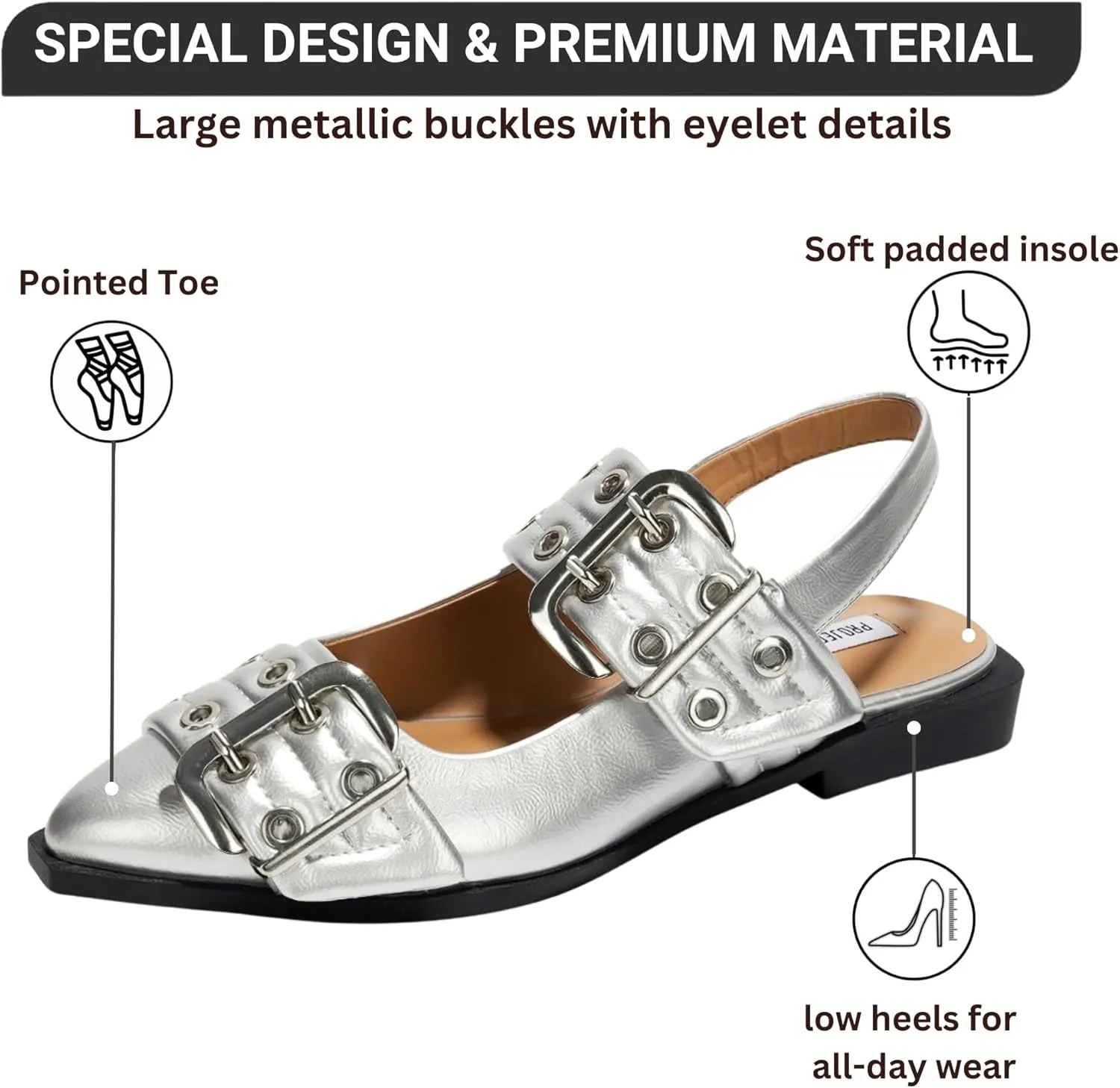 Project Cloud Womens Flats - Memory Foam Flats Shoes for Women Footwear Non-Slip Rubber Sole Womens Sandals - Perfect Sandals for Women 2025 (Katharyn)