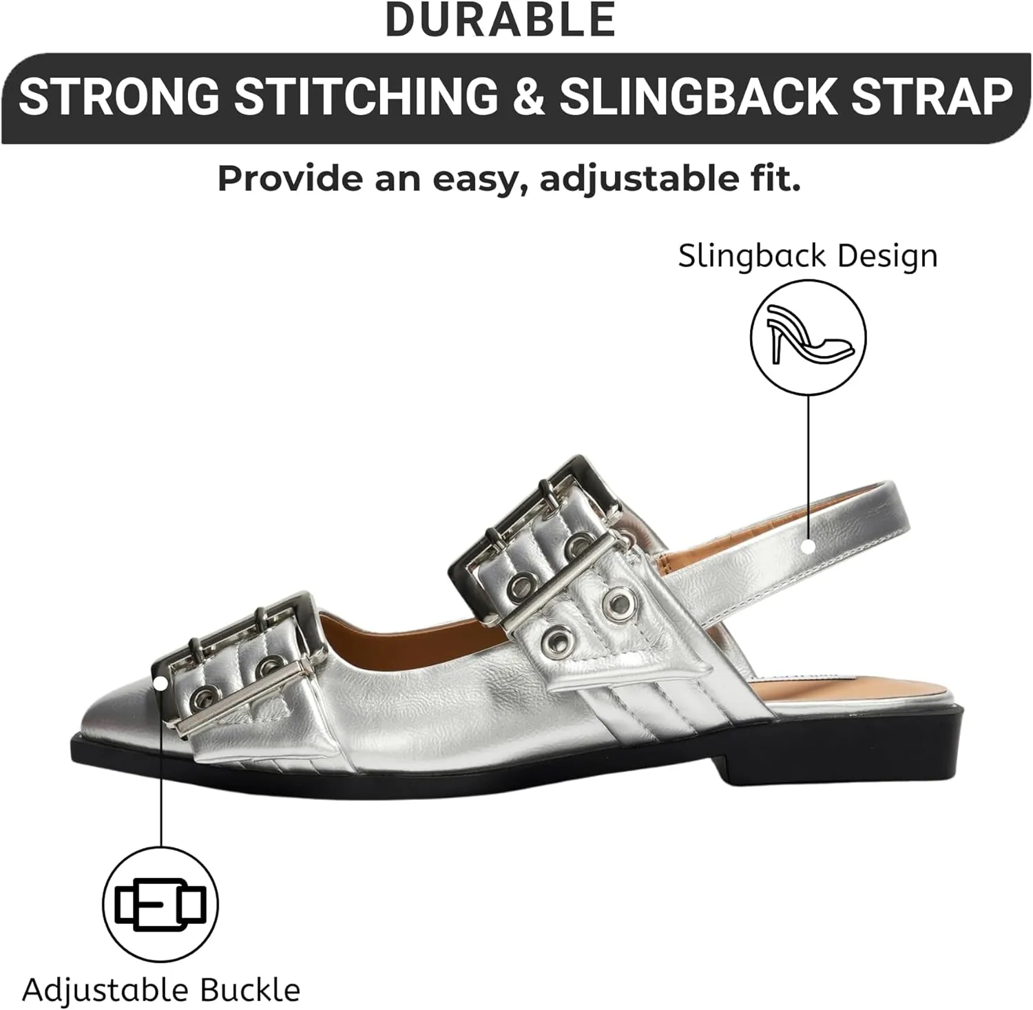 Project Cloud Womens Flats - Memory Foam Flats Shoes for Women Footwear Non-Slip Rubber Sole Womens Sandals - Perfect Sandals for Women 2025 (Katharyn)