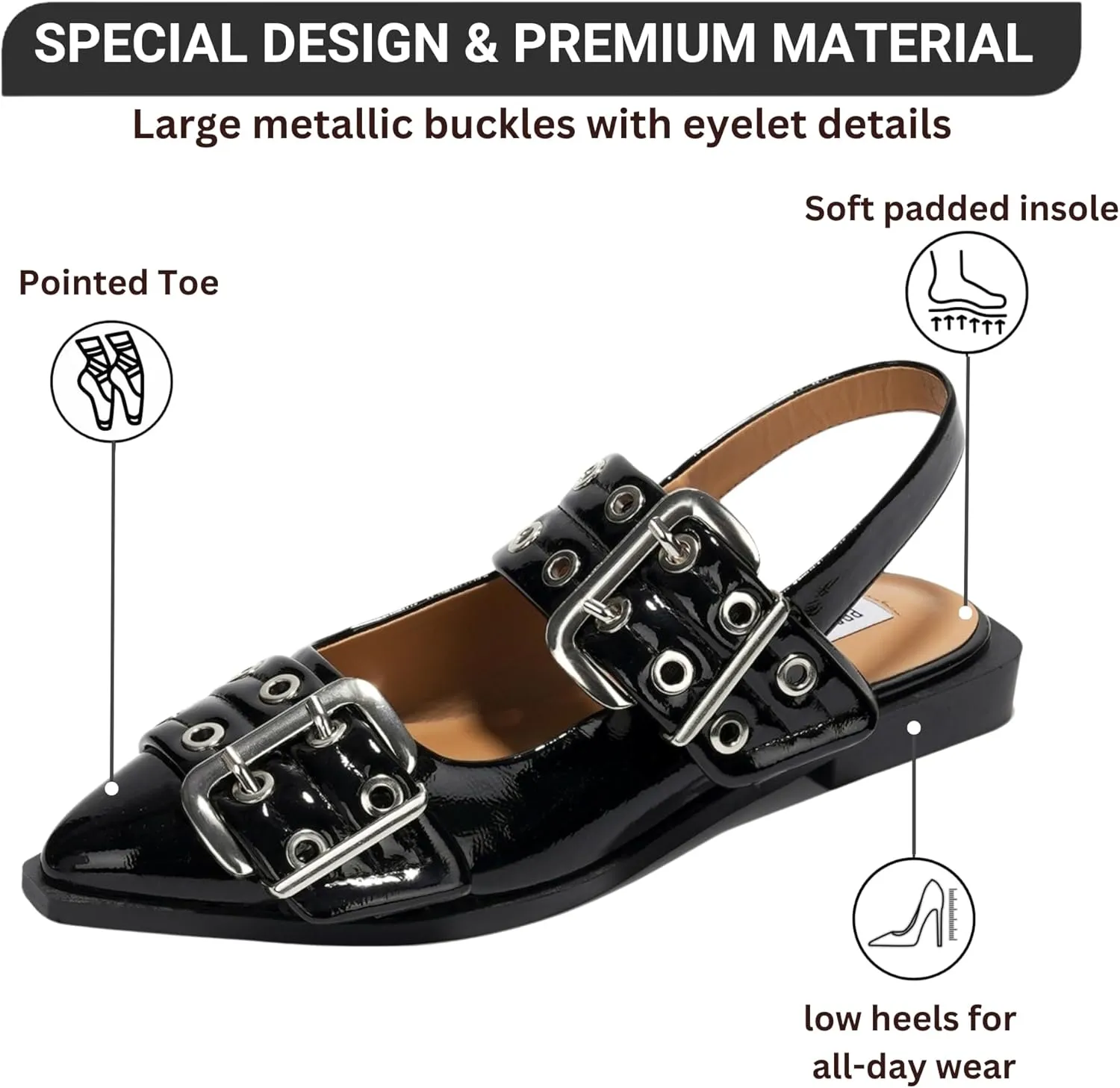 Project Cloud Womens Flats - Memory Foam Flats Shoes for Women Footwear Non-Slip Rubber Sole Womens Sandals - Perfect Sandals for Women 2025 (Katharyn)