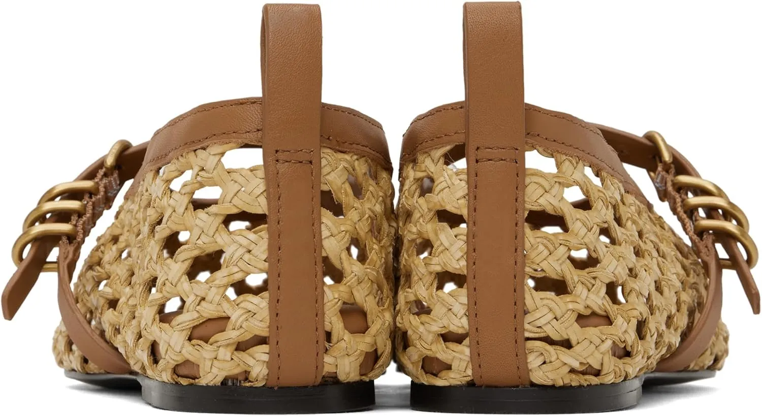 Raffia Woven Mesh Ballet Flats for Women Comfortable Metal Buckle Strap Mary Jane Ballet Flats Casual Closed Toe Ballerina Shoes.