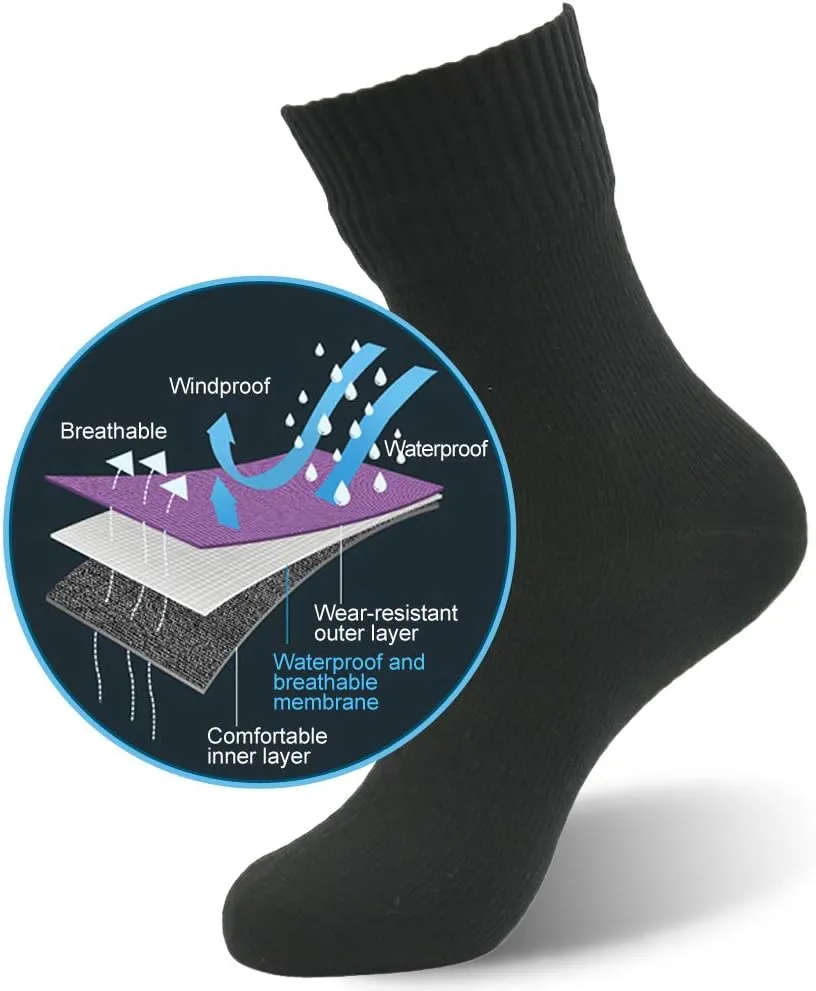 RANDY SUN Waterproof Socks, Unisex Hiking Wading Trail Running Kayaking Crew Socks