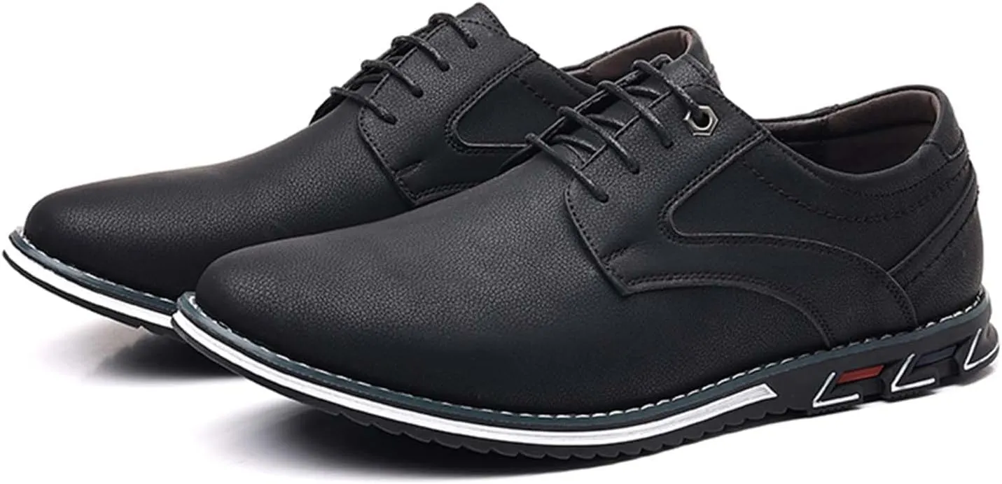 Recyphi Men’s Dress Shoes Casual Oxford Derby Orthopedic Leather Shoes Office Loafers Work Flats