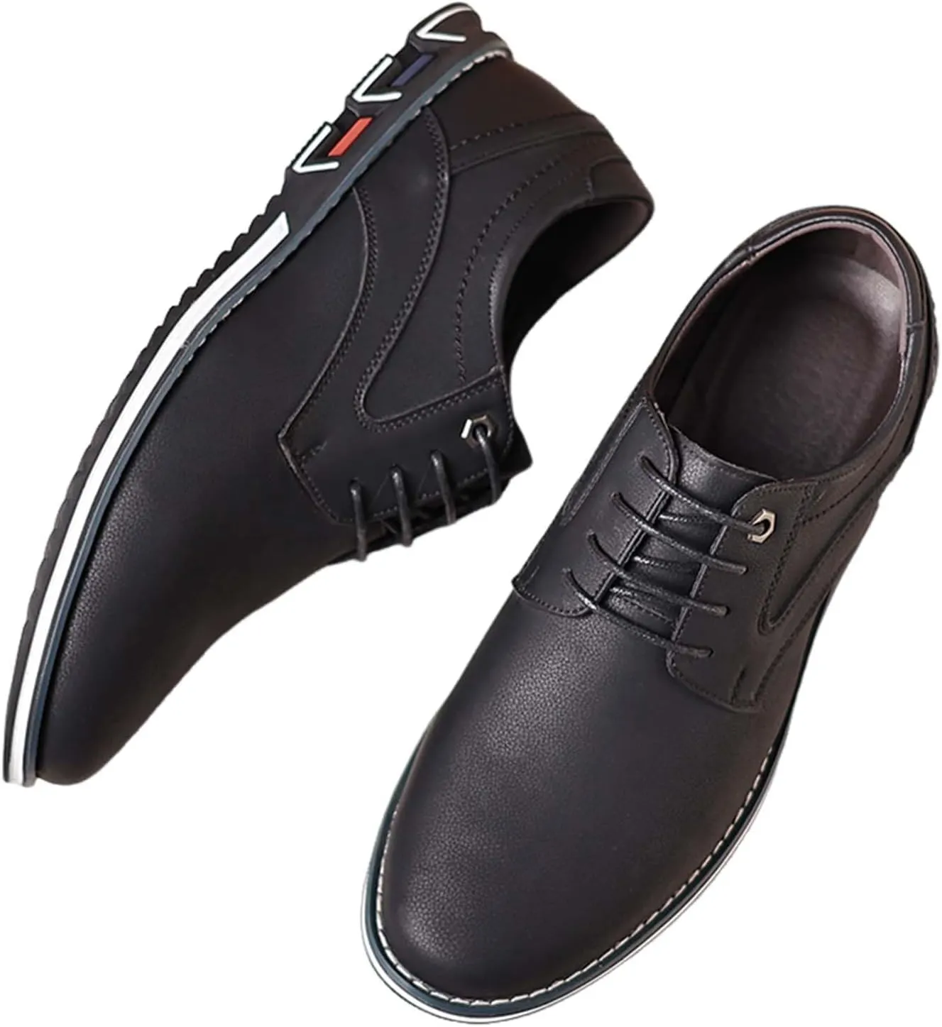Recyphi Men’s Dress Shoes Casual Oxford Derby Orthopedic Leather Shoes Office Loafers Work Flats