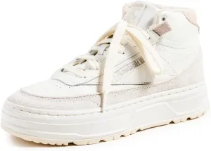 Reebok Women's Club C Geo Mid Sneakers, Chalk/Alabaster/Modern Beige, Off White, 8.5 Medium US
