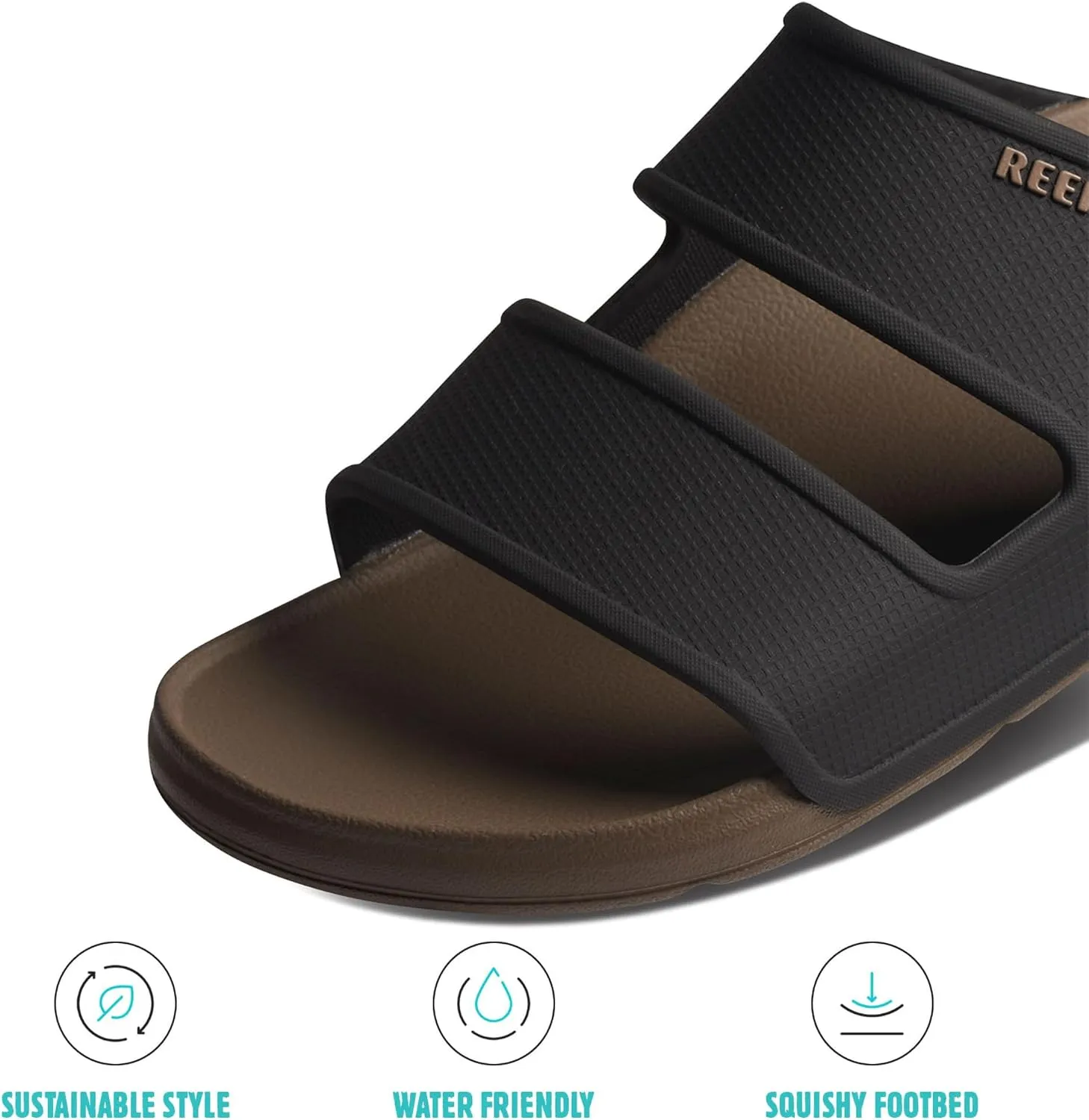 REEF Oasis Double Up Men's Waterproof Slide Sandal, Soft and Supportive Molded Footbed
