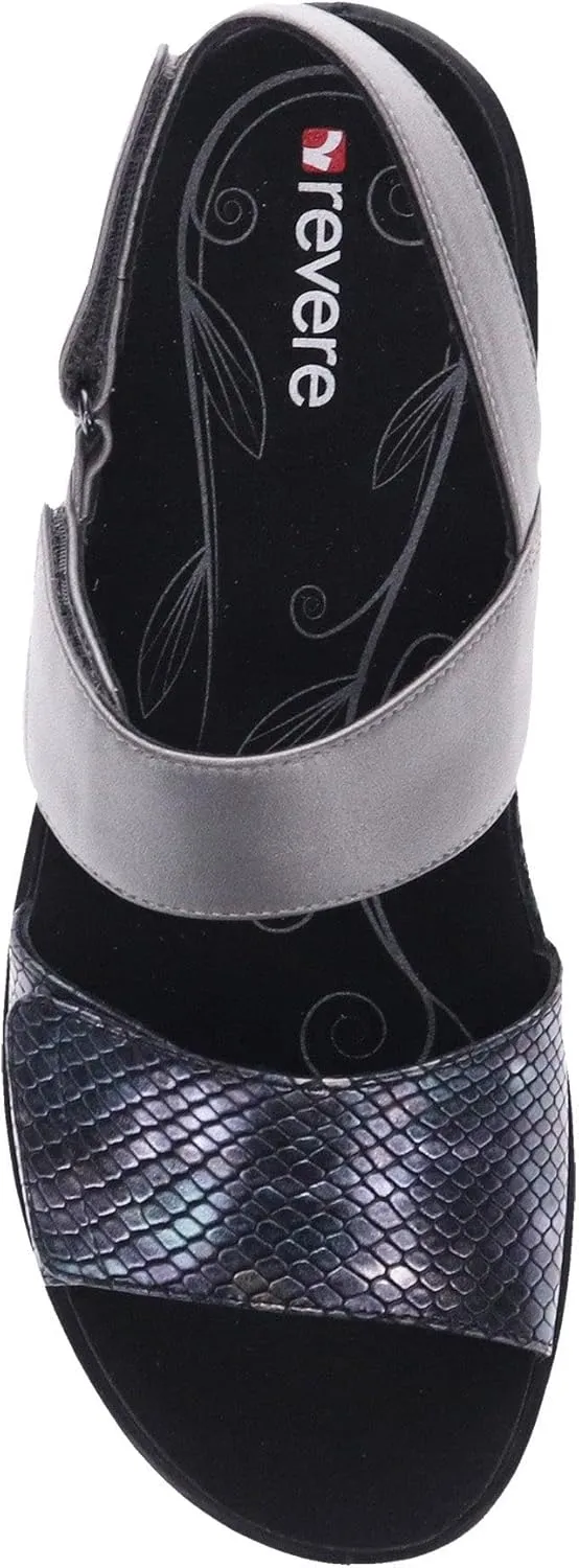 Revere Como Women’s Sandals with Back Strap - Premium Leather, Adjustable Fit, Orthotic-Friendly, Shock-Absorbing - Stylish & Comfortable for Travel & Daily Wear