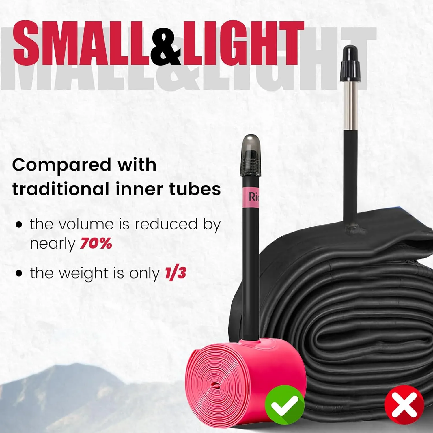 RideNow Bike Tire Tube for Road/MTB/Fatbike/Gravel/BMX, Bike Inner Tube with 45/65/85mm Presta Valves, Ultra-Light & Puncture Resistant TPU Inner Tube(Include Patch Repair Kits)