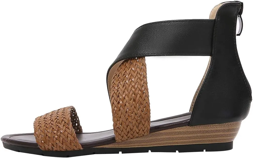rismart Sandals for Women Open Toe Gladiator Criss Cross-Design Summer Sandals
