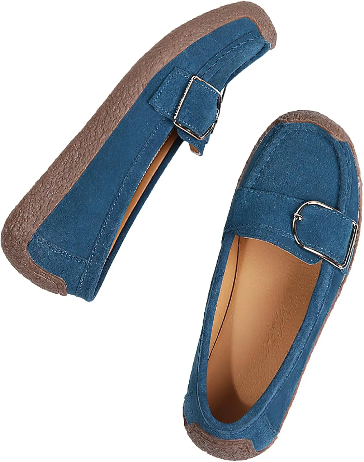 rismart Women's Slip On Suede Loafers Driving Flats Casual Shoes