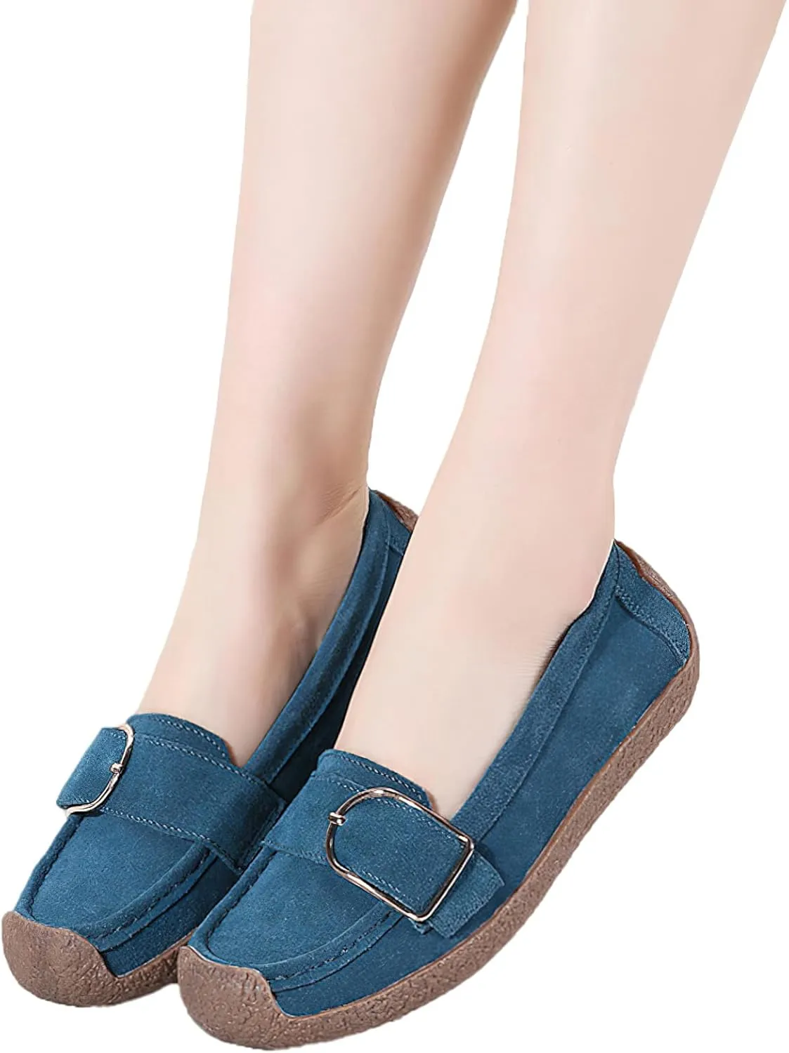 rismart Women's Slip On Suede Loafers Driving Flats Casual Shoes
