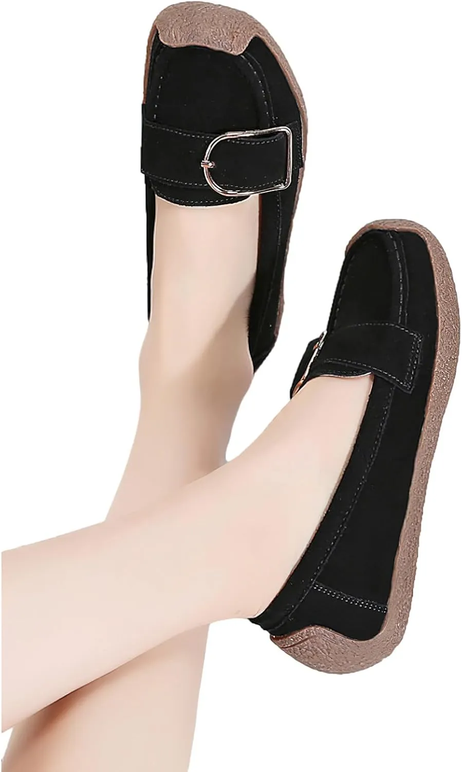 rismart Women's Slip On Suede Loafers Driving Flats Casual Shoes