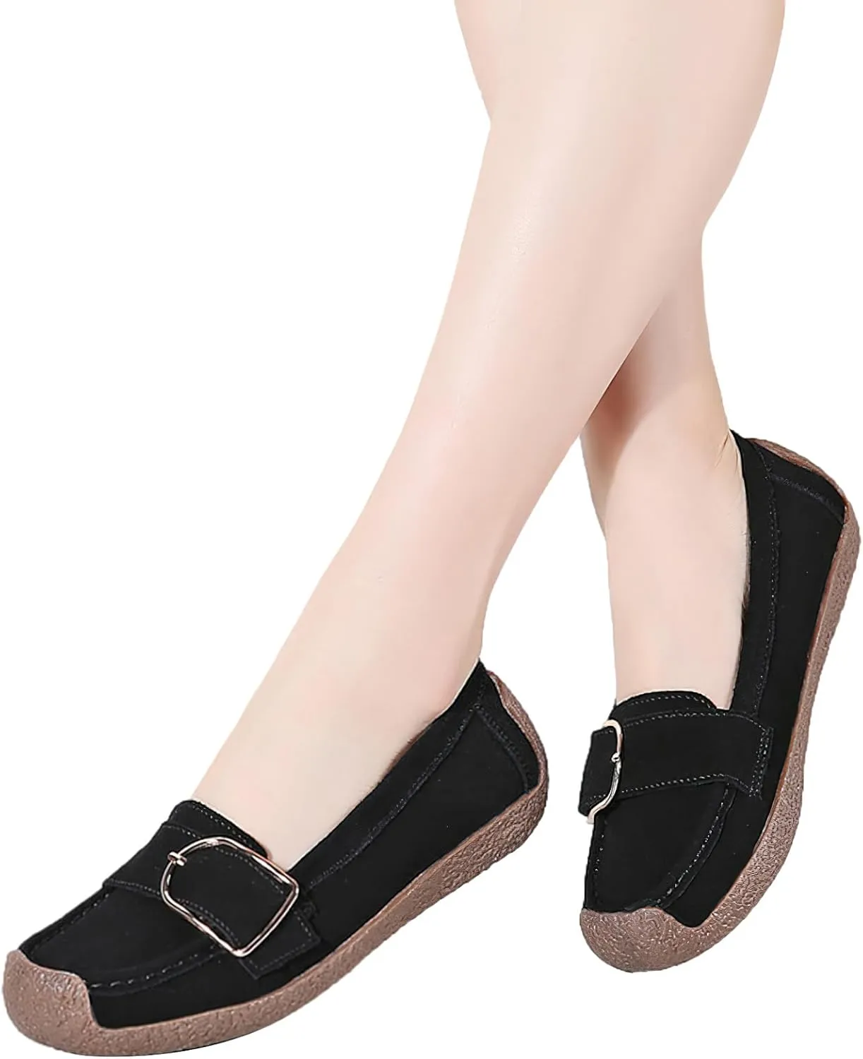 rismart Women's Slip On Suede Loafers Driving Flats Casual Shoes