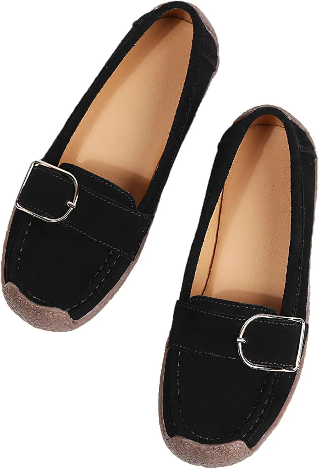 rismart Women's Slip On Suede Loafers Driving Flats Casual Shoes