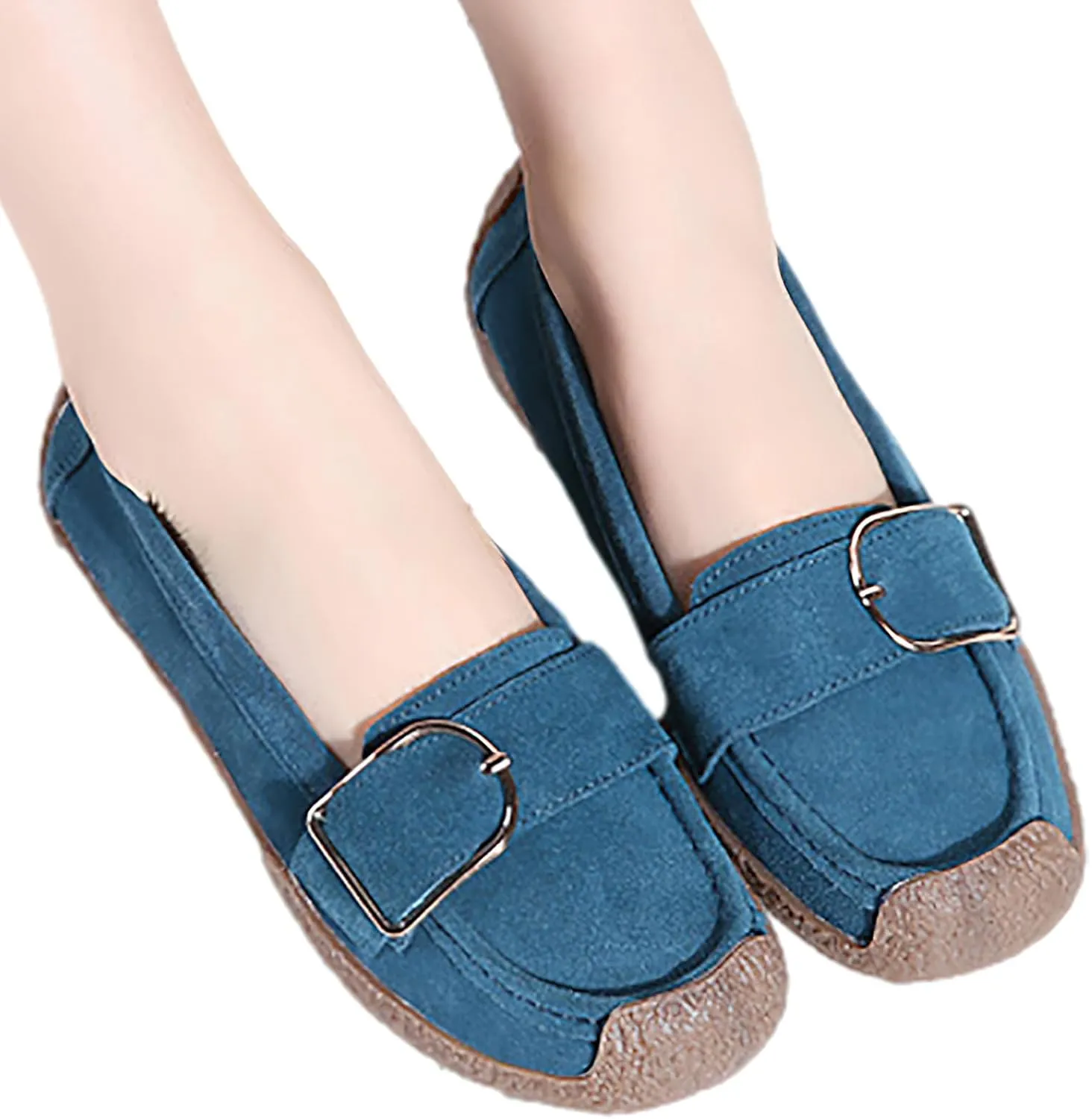 rismart Women's Slip On Suede Loafers Driving Flats Casual Shoes
