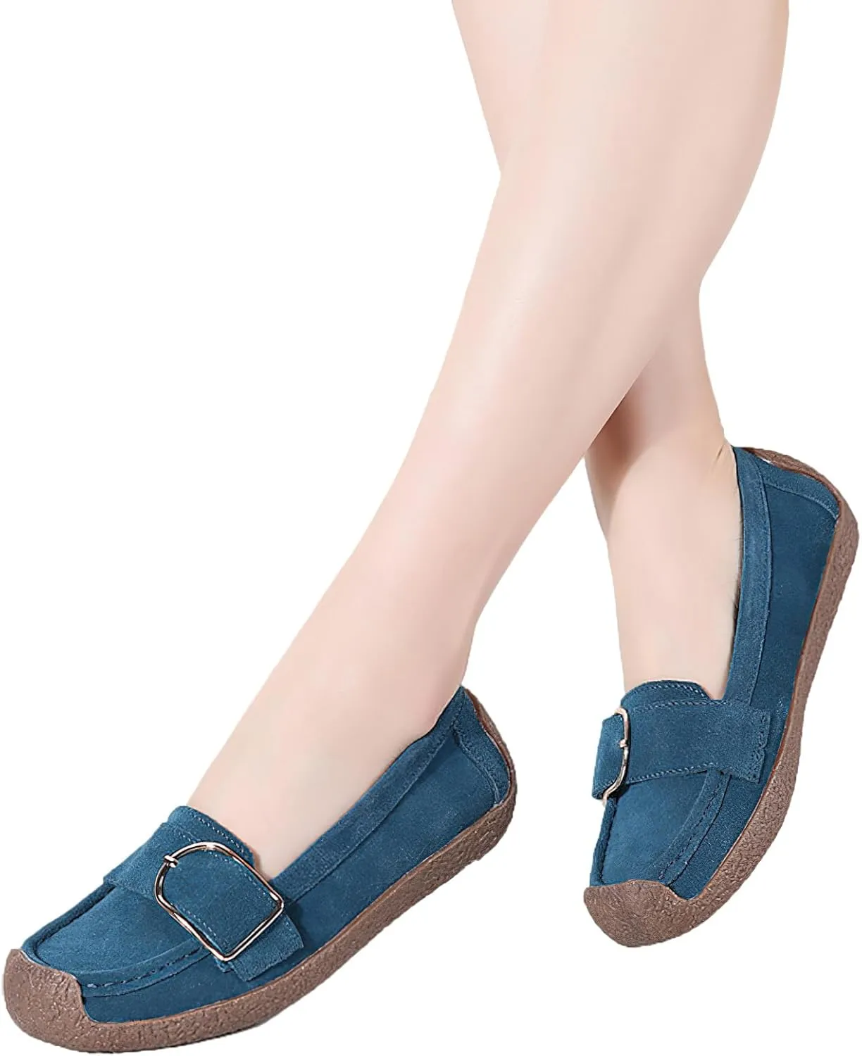 rismart Women's Slip On Suede Loafers Driving Flats Casual Shoes