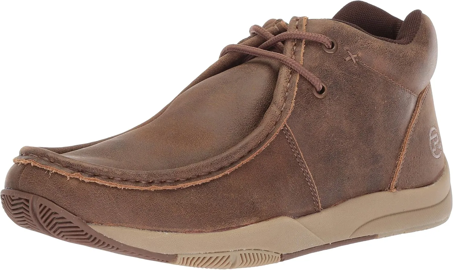 ROPER Mens Clearcut Embossed Textured Round Toe Chukka Casual Boots Ankle - Brown