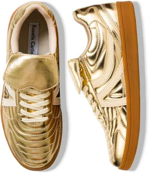 Rosella Carlie Sneakers for Women - Comfortable Casual Walking Tennis Shoes Non-Slip Shoes for Women - Lace-Up Fashion Sneakers Trendy Women's Footwear