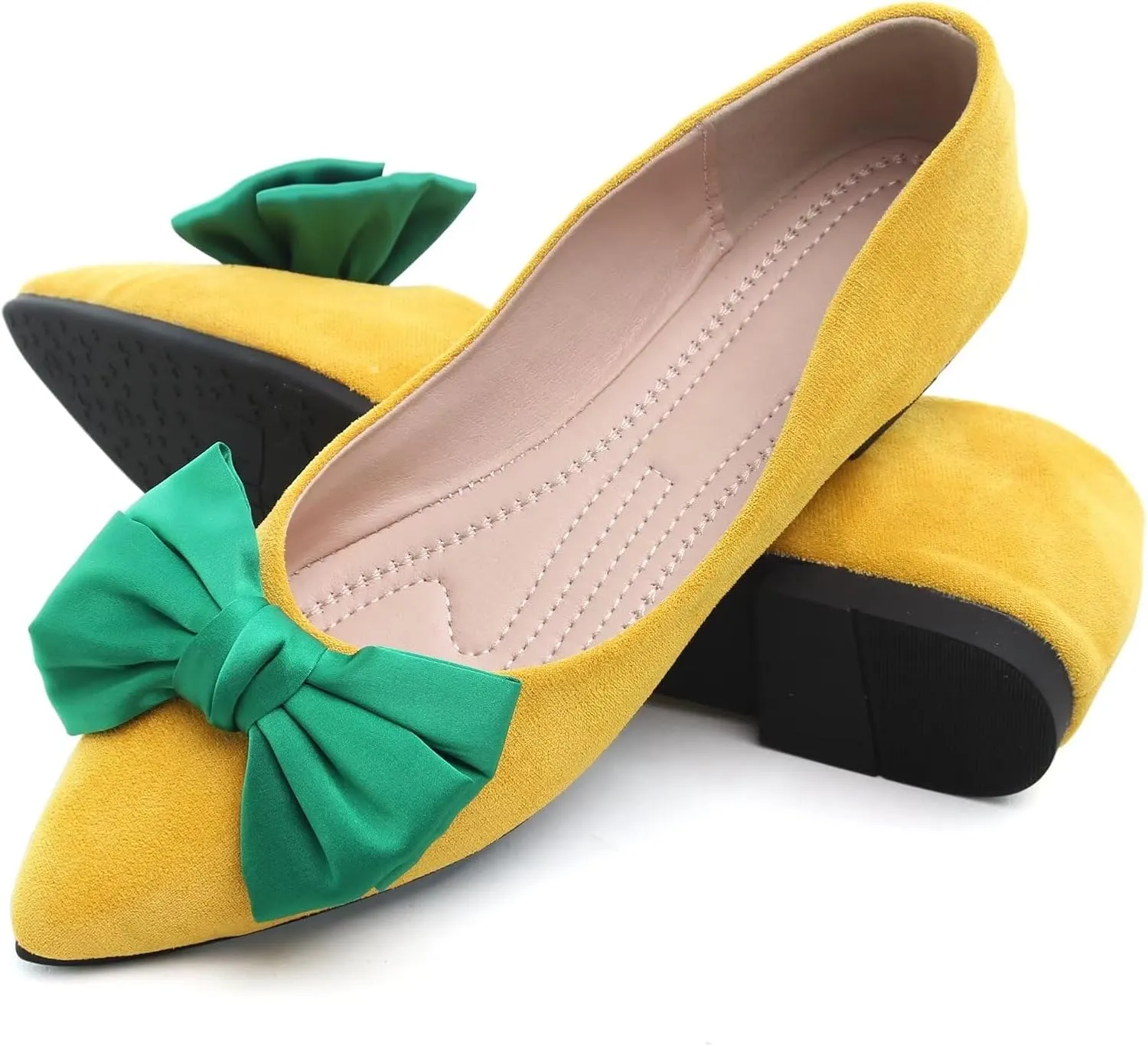 SAILING LU Ballet Flats for Womens Shoes Pointy Toe Cozy Flat Shoes Suede Comfortable Dressy Shoes Wear to Work Slip-on Moccasins