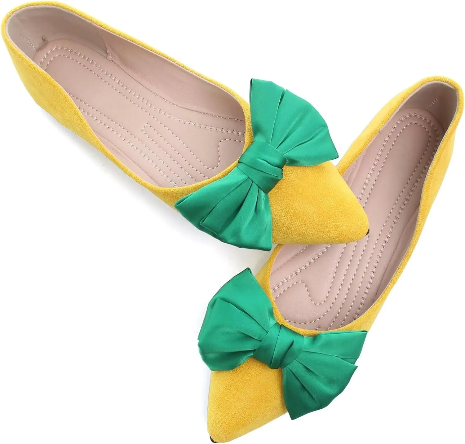 SAILING LU Ballet Flats for Womens Shoes Pointy Toe Cozy Flat Shoes Suede Comfortable Dressy Shoes Wear to Work Slip-on Moccasins