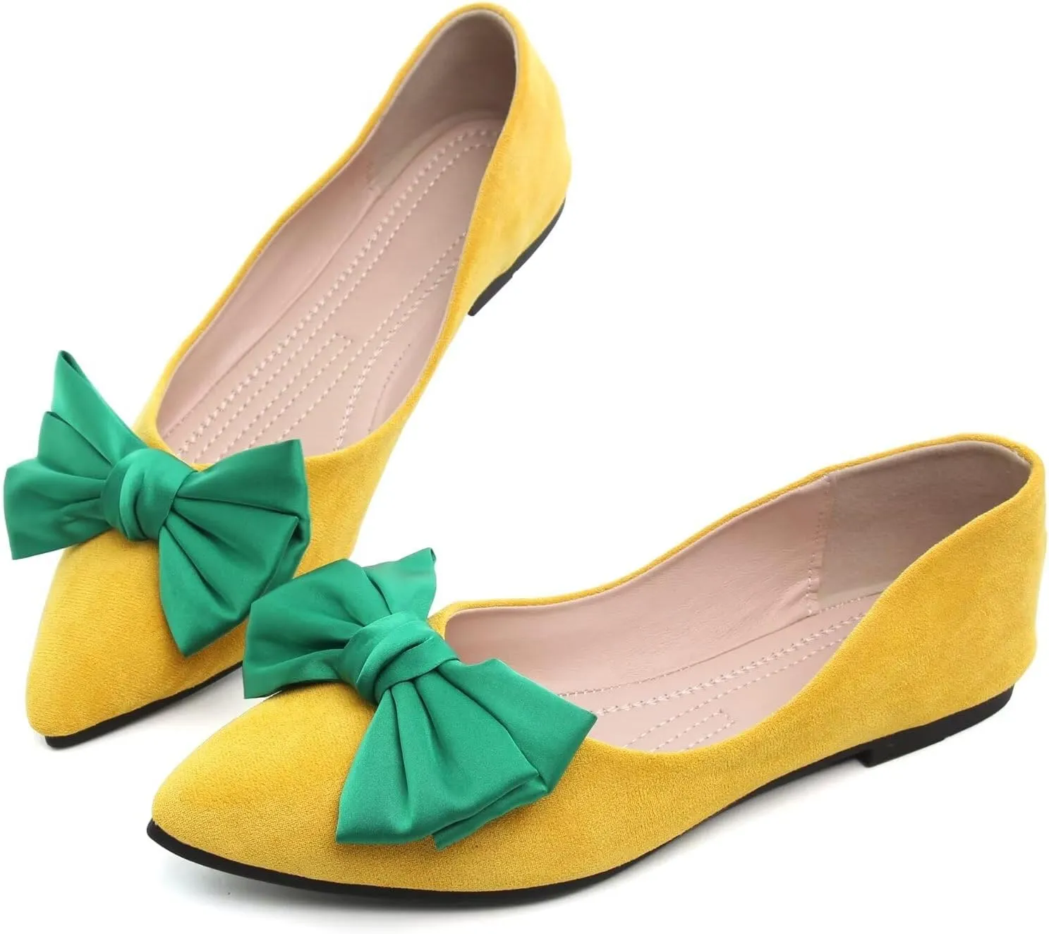 SAILING LU Ballet Flats for Womens Shoes Pointy Toe Cozy Flat Shoes Suede Comfortable Dressy Shoes Wear to Work Slip-on Moccasins