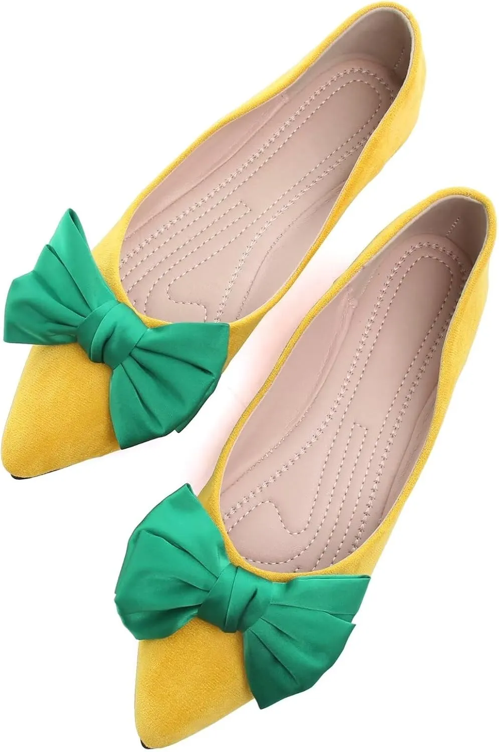 SAILING LU Ballet Flats for Womens Shoes Pointy Toe Cozy Flat Shoes Suede Comfortable Dressy Shoes Wear to Work Slip-on Moccasins