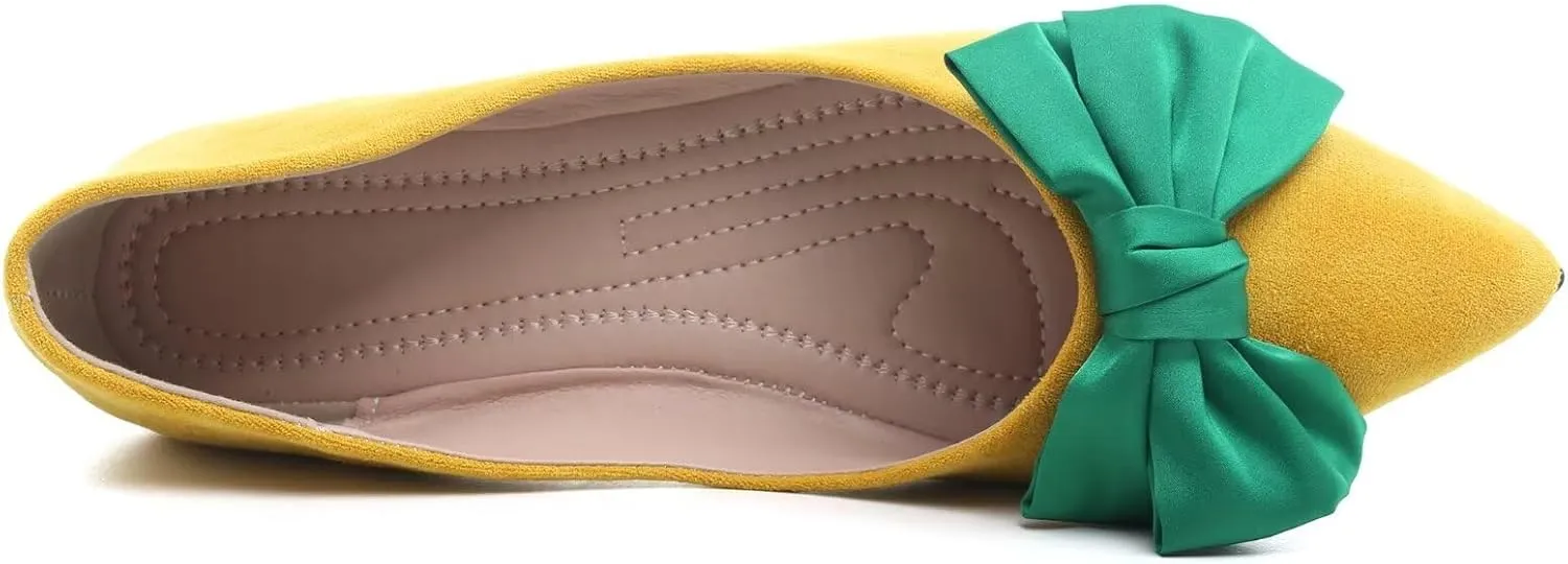 SAILING LU Ballet Flats for Womens Shoes Pointy Toe Cozy Flat Shoes Suede Comfortable Dressy Shoes Wear to Work Slip-on Moccasins