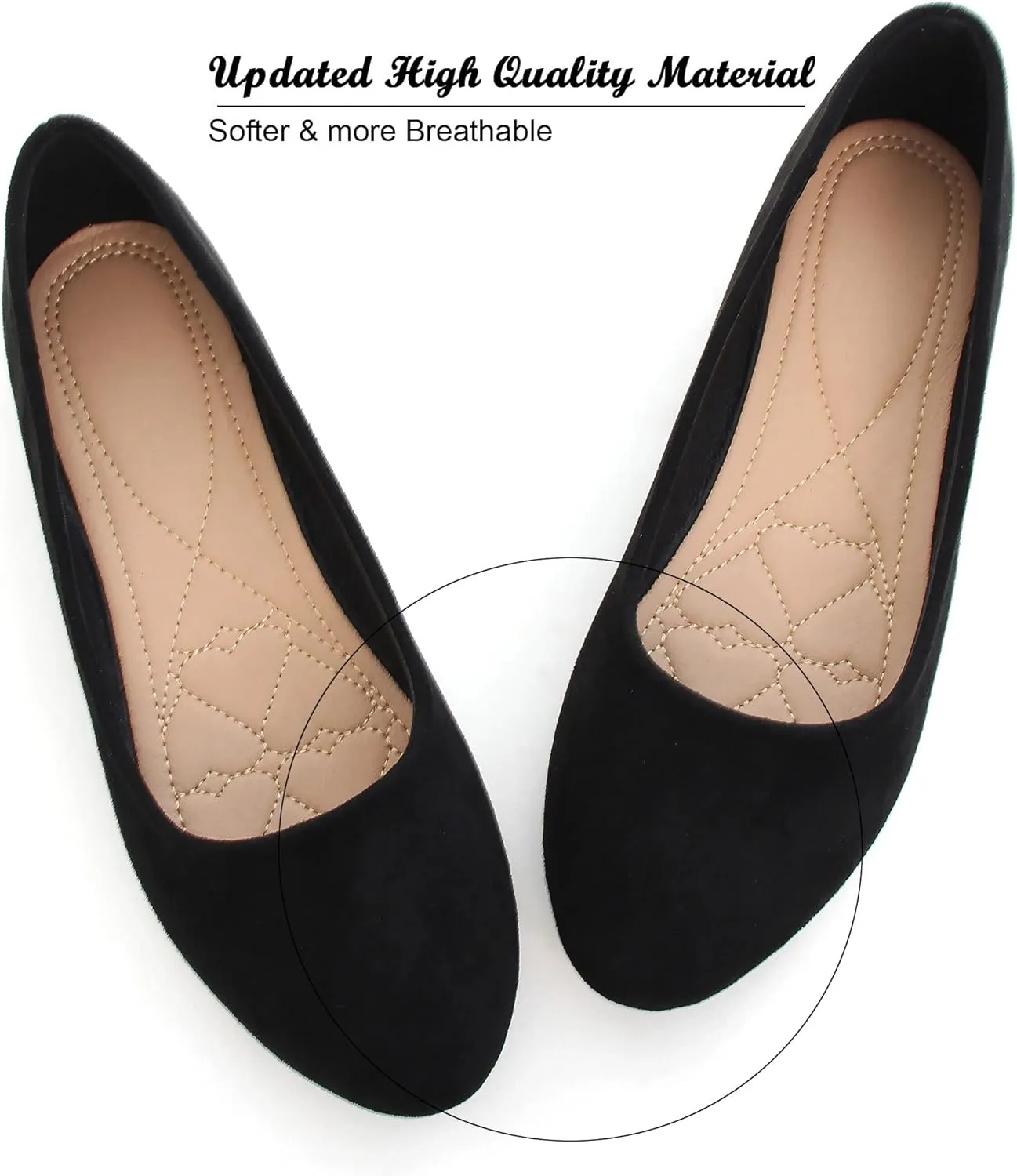 SAILING LU Pointy Toe Shoes Women Ballet Flats Comfort Solid Flat Shoes for Women Work Slip On Moccasins