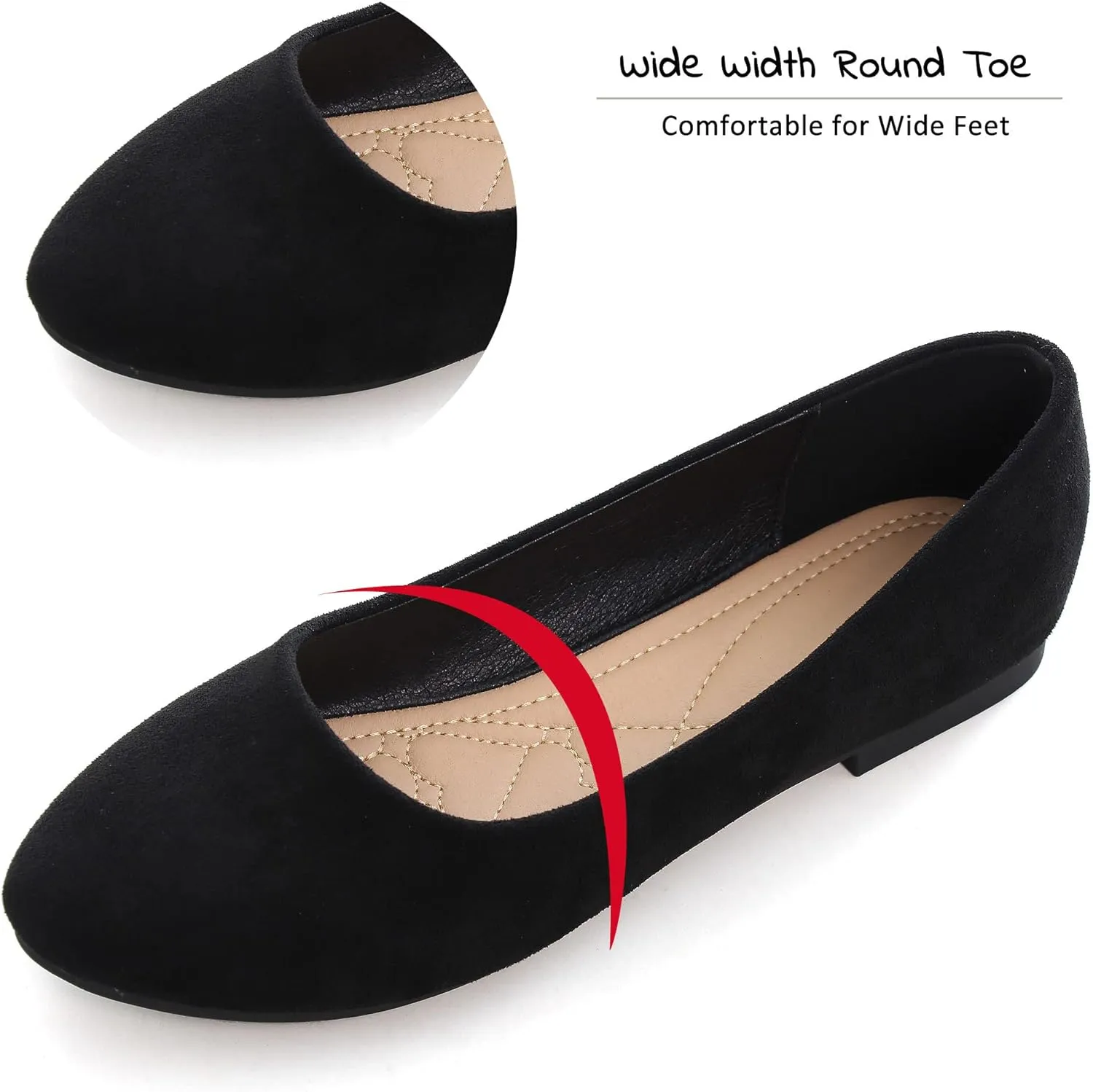 SAILING LU Pointy Toe Shoes Women Ballet Flats Comfort Solid Flat Shoes for Women Work Slip On Moccasins
