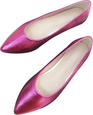 SAILING LU Women's Ballet Flats Black PU Leather Dress Shoes Rhinestone Wedding Glitter Comfortable Pointed Toe Slip on Loafers