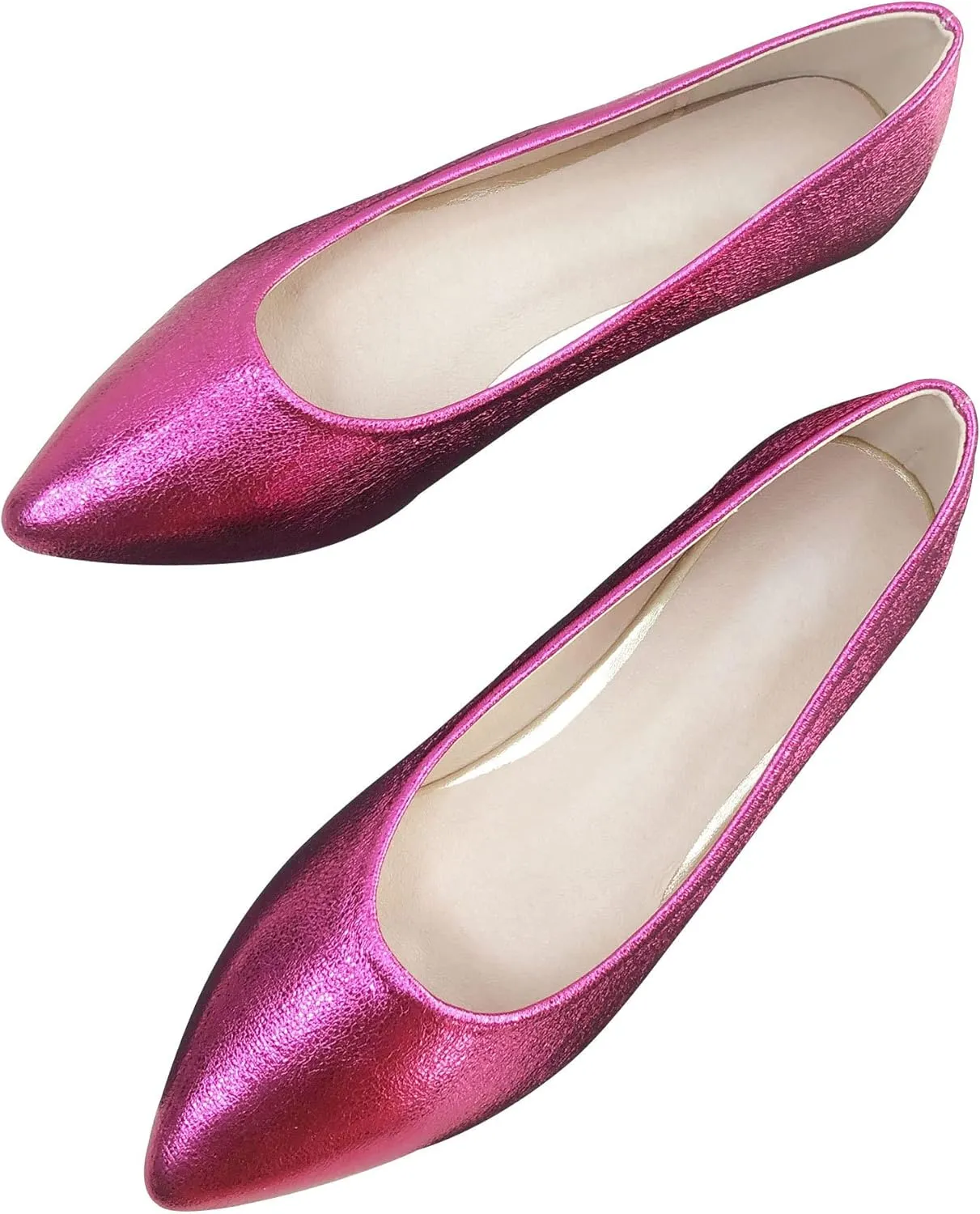 SAILING LU Women's Ballet Flats Black PU Leather Dress Shoes Rhinestone Wedding Glitter Comfortable Pointed Toe Slip on Loafers