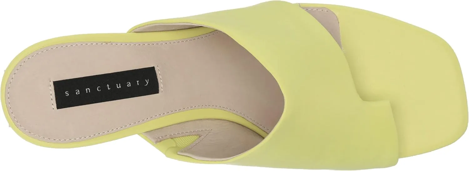 Sanctuary Women's Brave Toe Loop Flared Block Heel Sandals, Soft Calf Leather Upper, Memory Foam Padding
