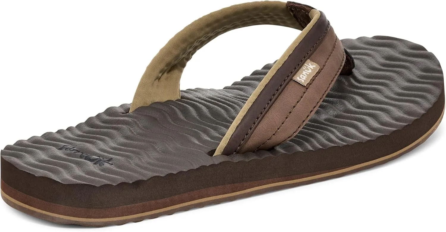 Sanuk Mens Ziggy Plush | Flip Flops for Men | Mens Sandals | Beach Sandals | Supportive & Lightweight | Comfort Footbed