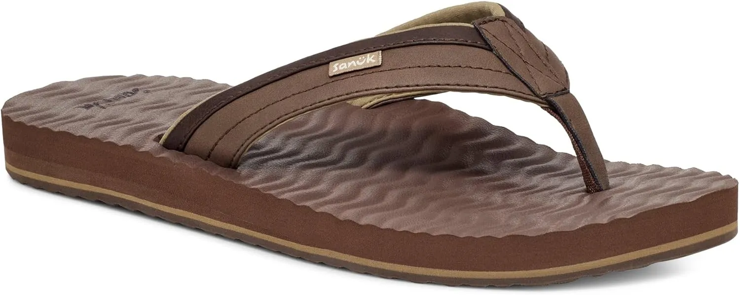 Sanuk Mens Ziggy Plush | Flip Flops for Men | Mens Sandals | Beach Sandals | Supportive & Lightweight | Comfort Footbed