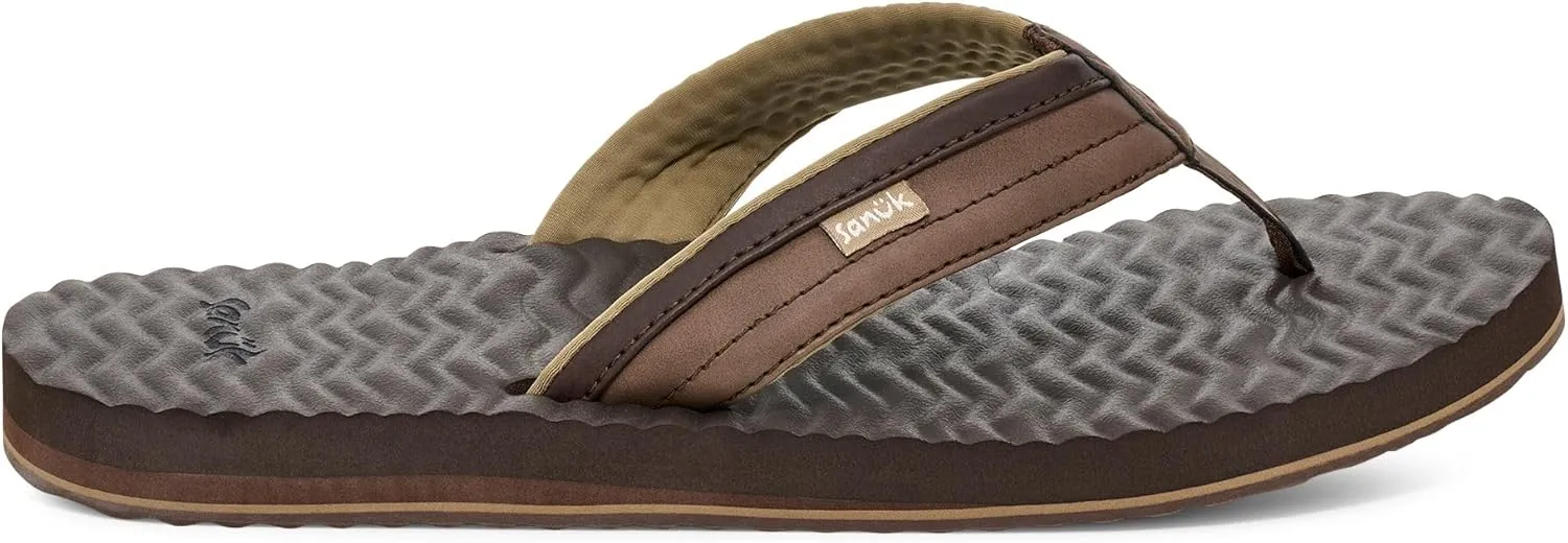 Sanuk Mens Ziggy Plush | Flip Flops for Men | Mens Sandals | Beach Sandals | Supportive & Lightweight | Comfort Footbed