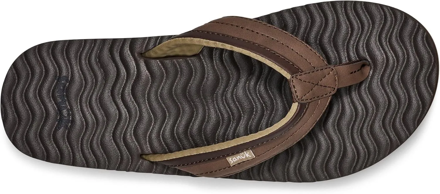 Sanuk Mens Ziggy Plush | Flip Flops for Men | Mens Sandals | Beach Sandals | Supportive & Lightweight | Comfort Footbed