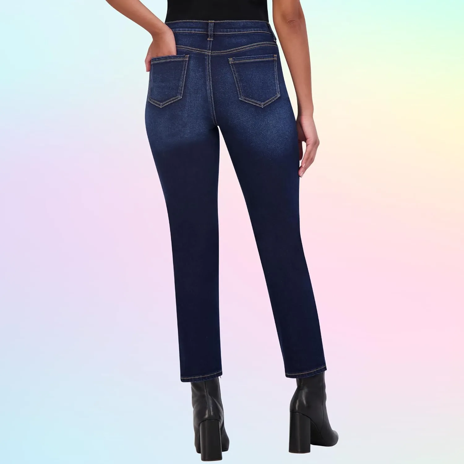 Savi Parker Maternity Jeans for Women, Straight Leg Elastic Under Belly High Waist Pant, Pregnancy Clothes for All Seasons