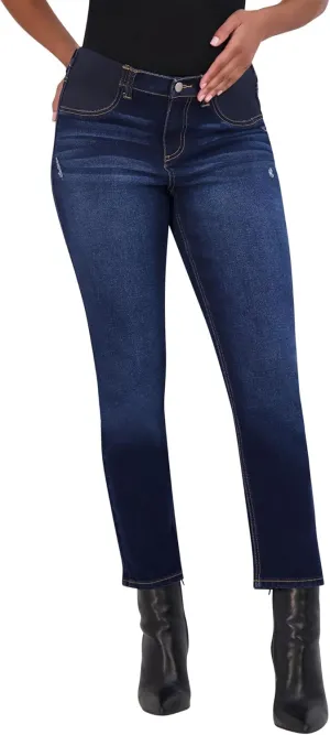 Savi Parker Maternity Jeans for Women, Straight Leg Elastic Under Belly High Waist Pant, Pregnancy Clothes for All Seasons