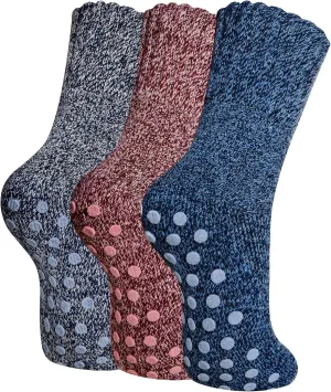 SeeyAN Non Slip Socks - Women's Hiking Thermal Merino Wool Winter Anti Skid Socks (3 Pairs)