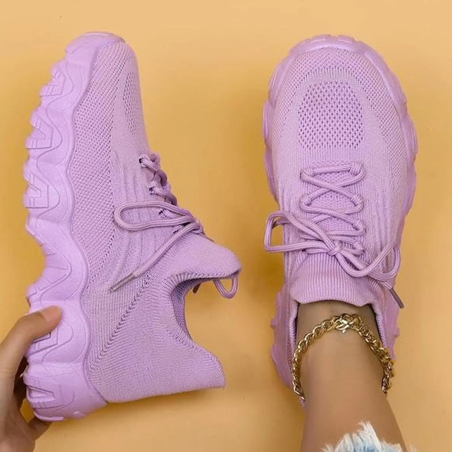 Shoes Women Sneakers, Slip on Sneakers Women, Comfortable Ankle Socks Hot Pink Sneakers Gift for Wife