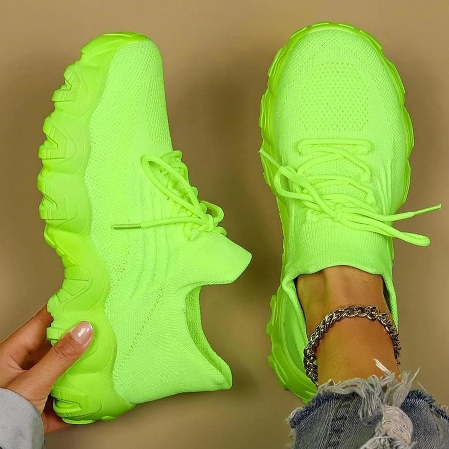 Shoes Women Sneakers, Slip on Sneakers Women, Comfortable Ankle Socks Hot Pink Sneakers Gift for Wife