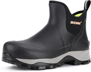 Showave Men's Rubber Boots Waterproof Rain Footwear Durable Short Hunting Boots for Mud Gardening Yard and Chore Working