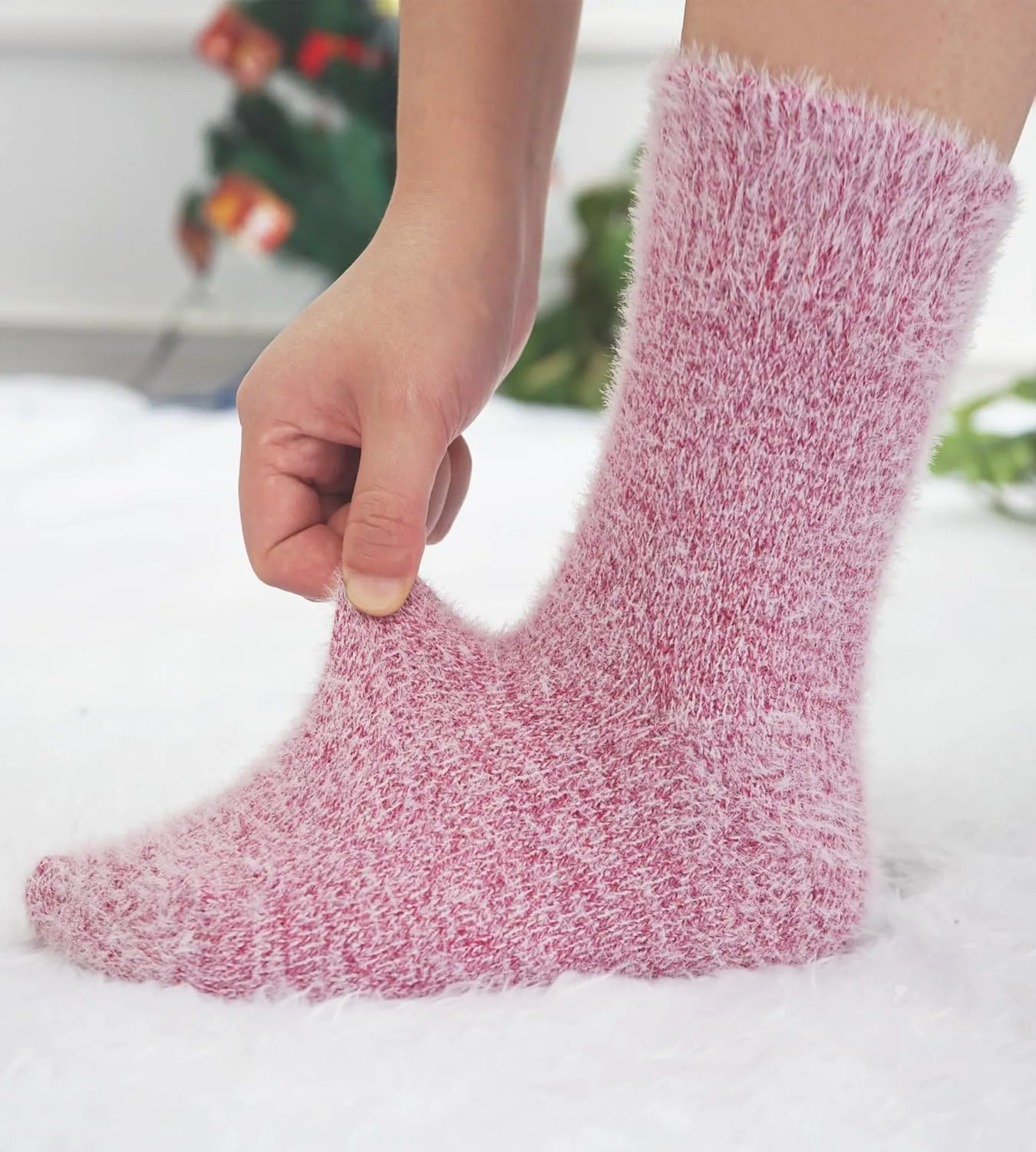SISOSOCK 5 Pairs Fuzzy Soft Cozy Comfortable Socks for Women, Casual Sleep Comfy Socks, Perfect Warm Winter Gifts for Women